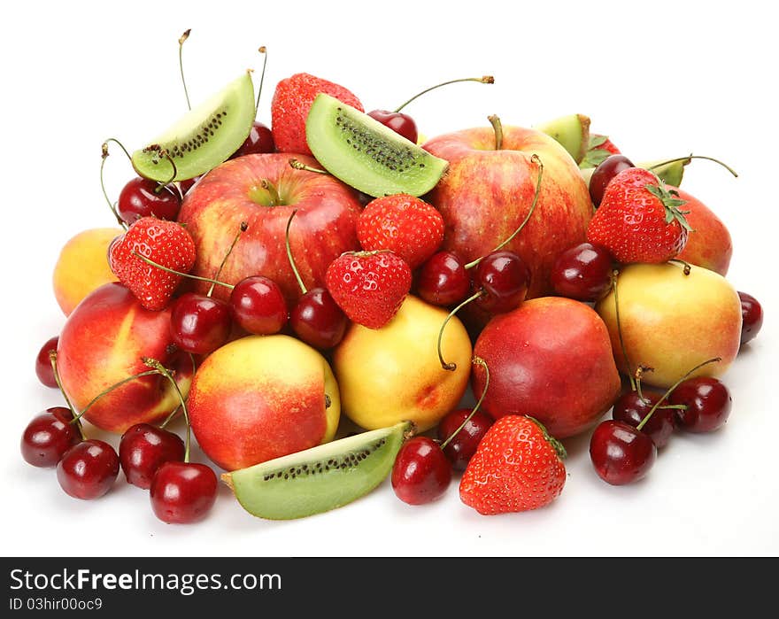 Fresh fruit on a white background. Fresh fruit on a white background