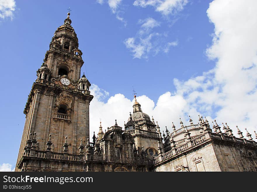 Detail of Cathedral of Santiago de Compostela, Galicia, Spain