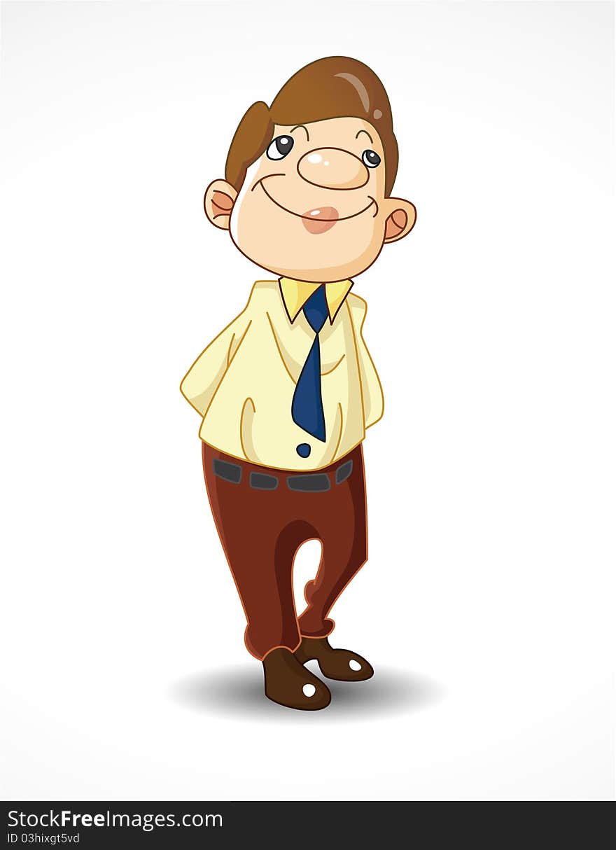 Funny cartoon office worker