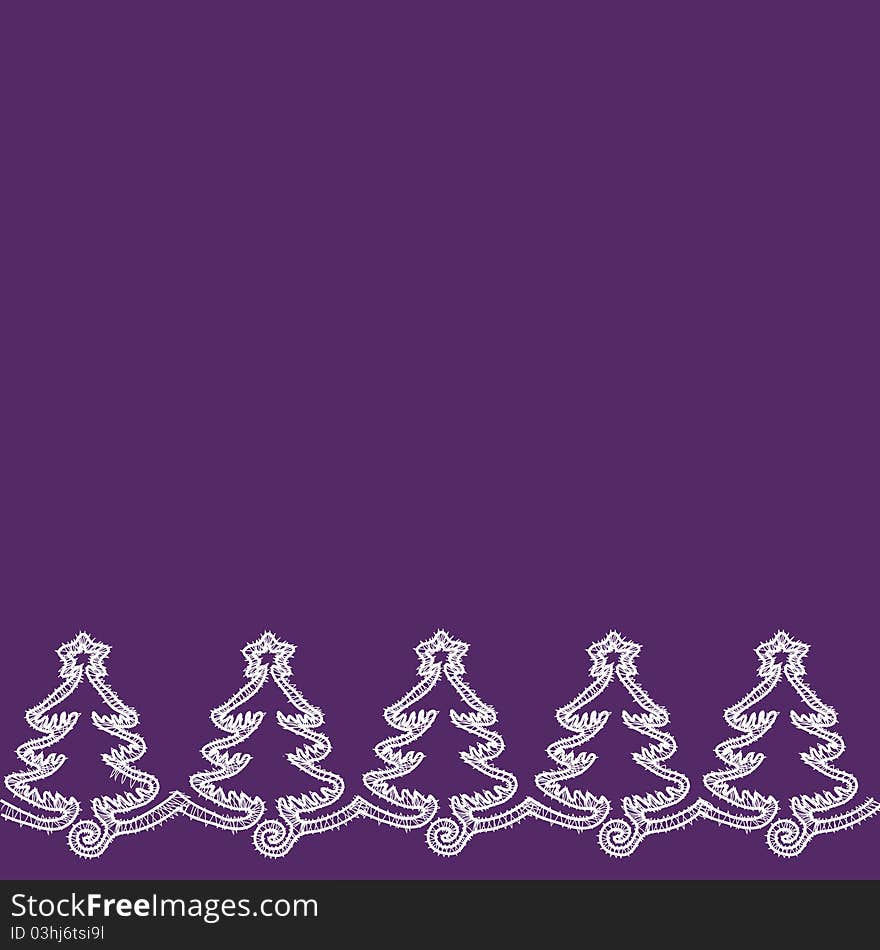 Purple border with christmas trees. Purple border with christmas trees