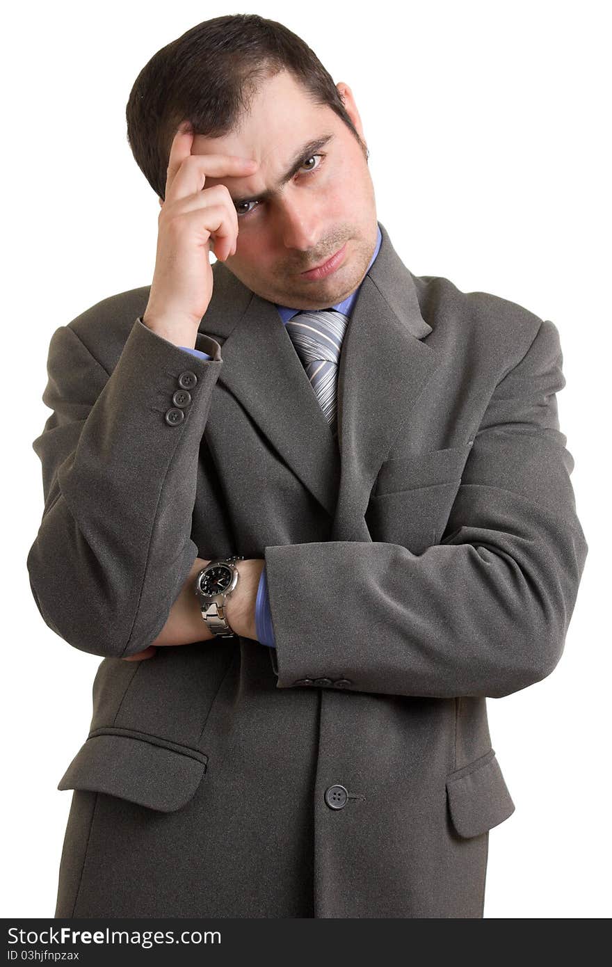 Businessman on a white background.