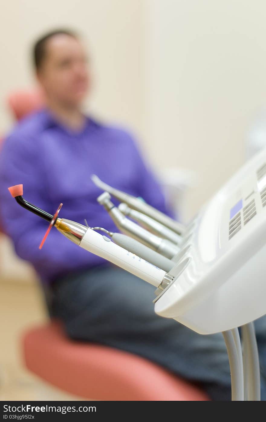 Man waiting for a dentist in stomatology place. Man waiting for a dentist in stomatology place