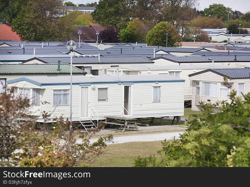 Lots Of Caravans In A Park