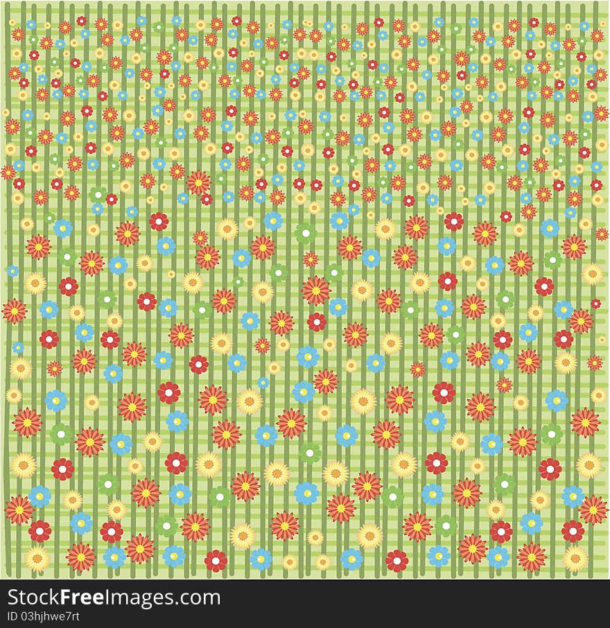 Flower seamless background design in vector