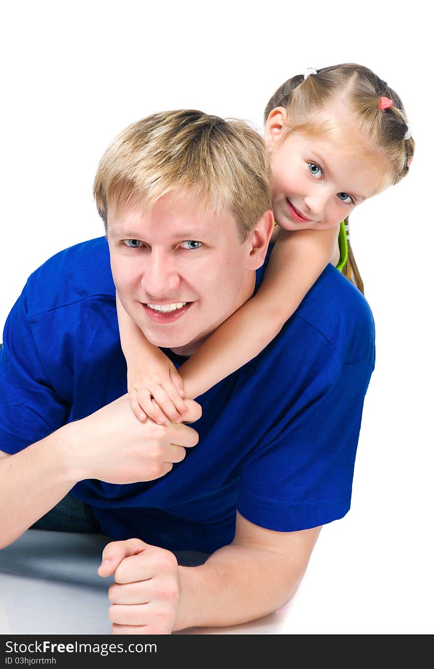 Happy family. father with his little daughter