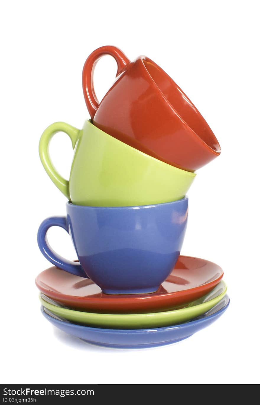 Colour Cups And Soucers