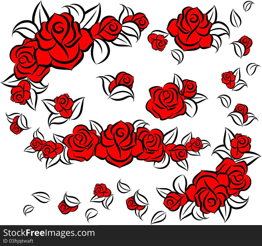 Background with beautiful roses.illustration for a design