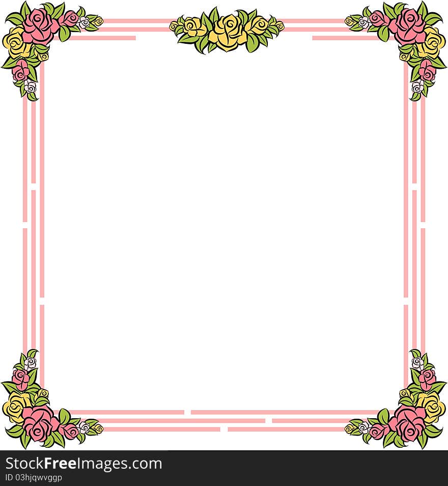 Background with beautiful roses.illustration for a design