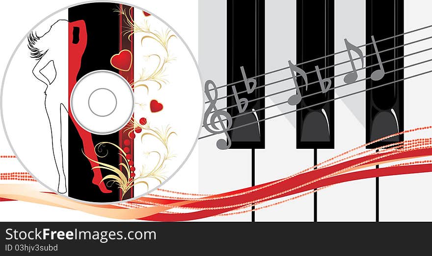 Piano Keys And Compact Disk