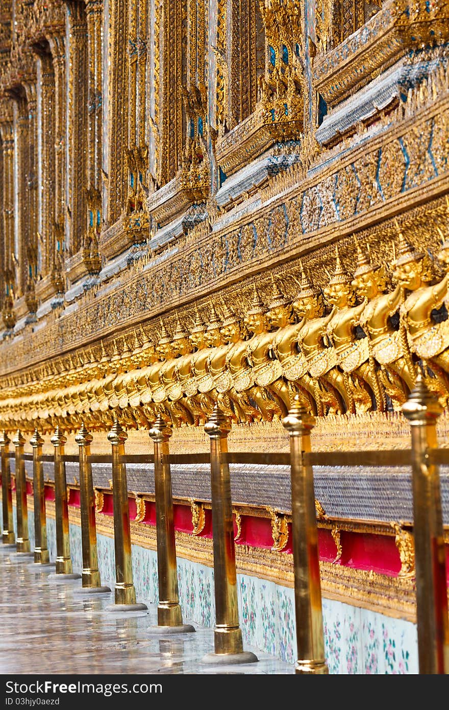 Ancient demon decoration at Wat Prakaew Bangkok Thailand. Ancient demon decoration at Wat Prakaew Bangkok Thailand