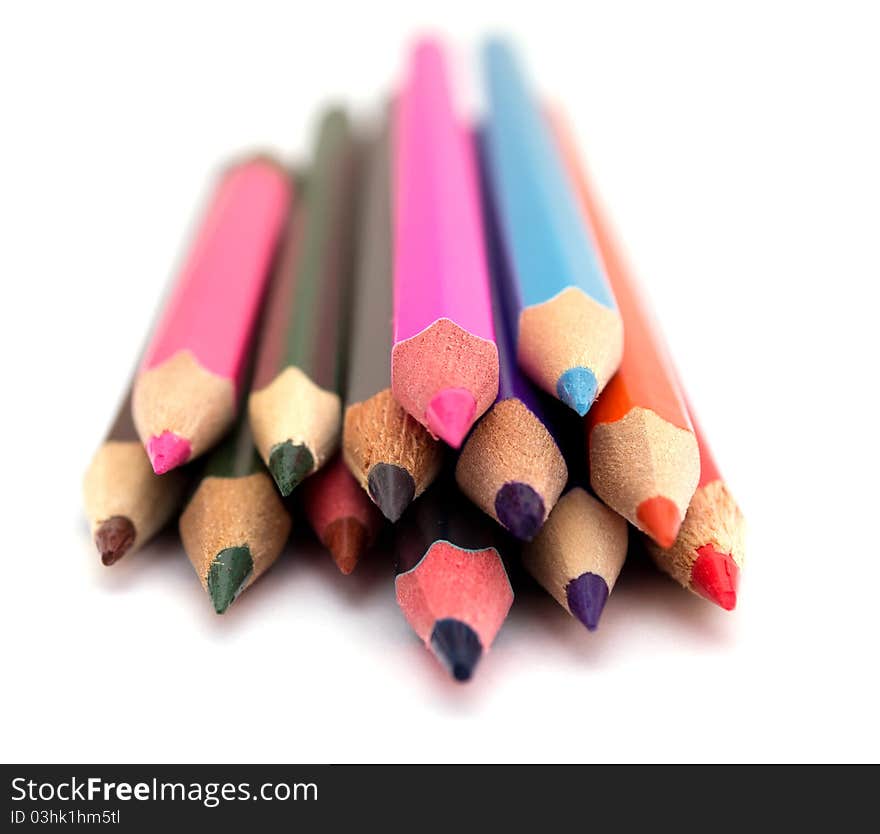 Color pencils isolated on white. Color pencils isolated on white