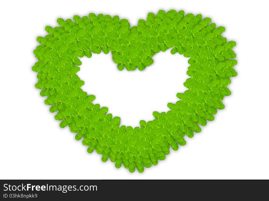 Frame leaf green heart background. Frame leaf green heart background.