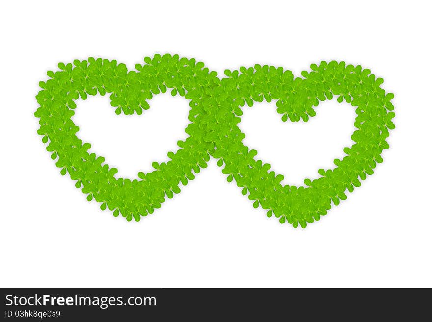 Frame leaf green heart background. Frame leaf green heart background.