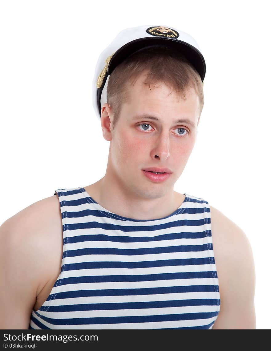 The young sailor shirt. Isolated on white background