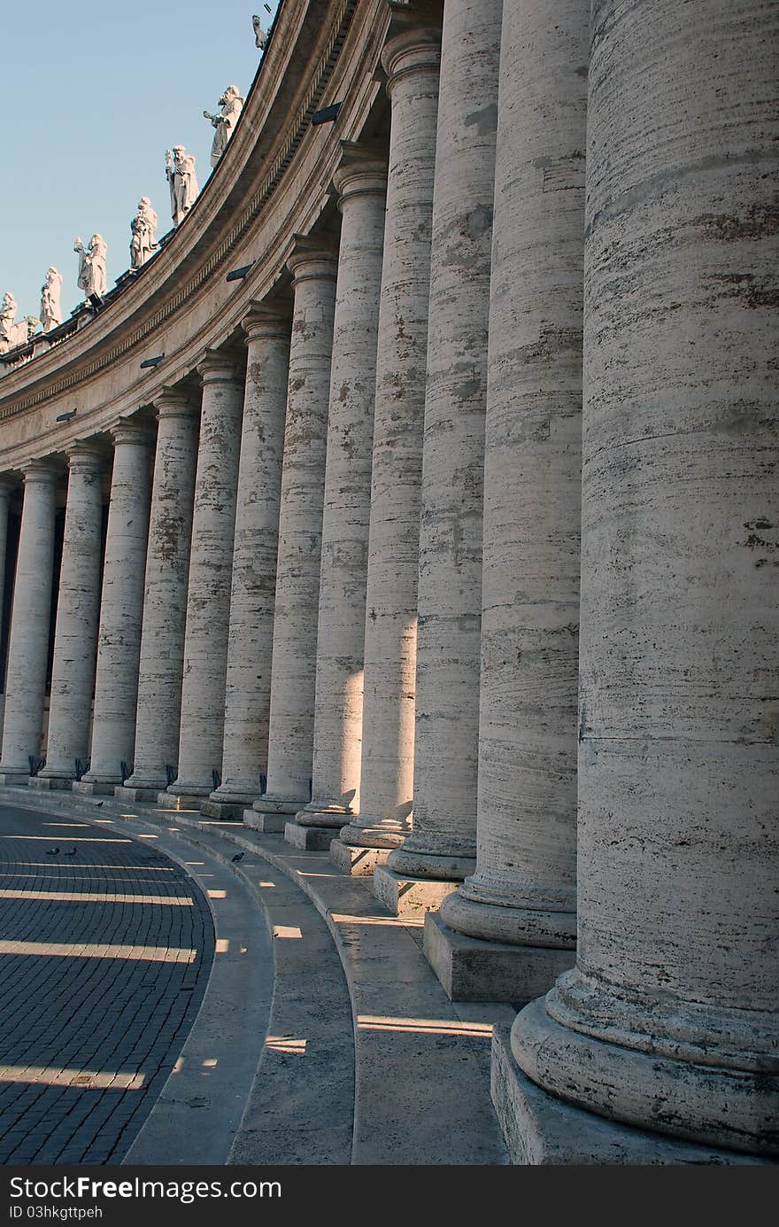 Row of pillars in Rome. Row of pillars in Rome.