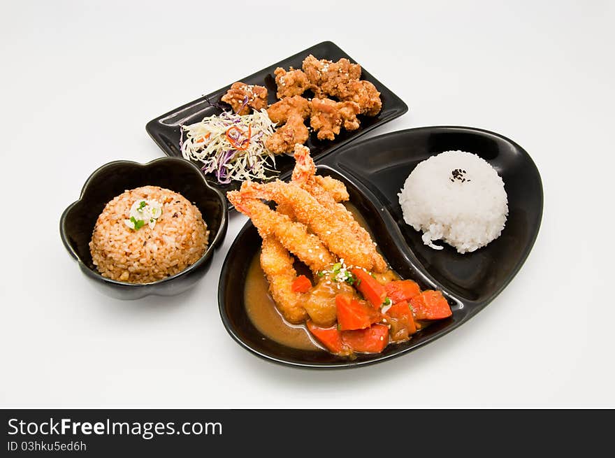 Japanese food,Shrimp tempura,Chicken Teriyaki