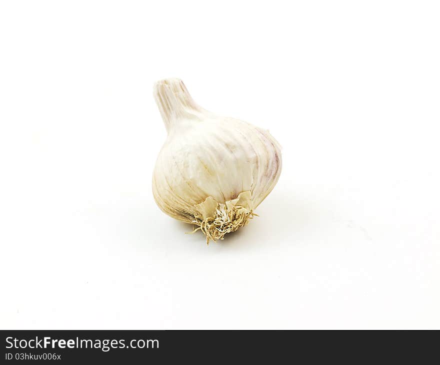 A garlic on white background