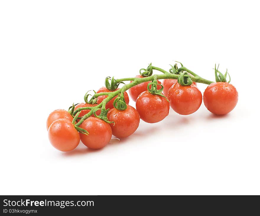 Cherry tomatoes on white background. Cherry tomatoes on white background