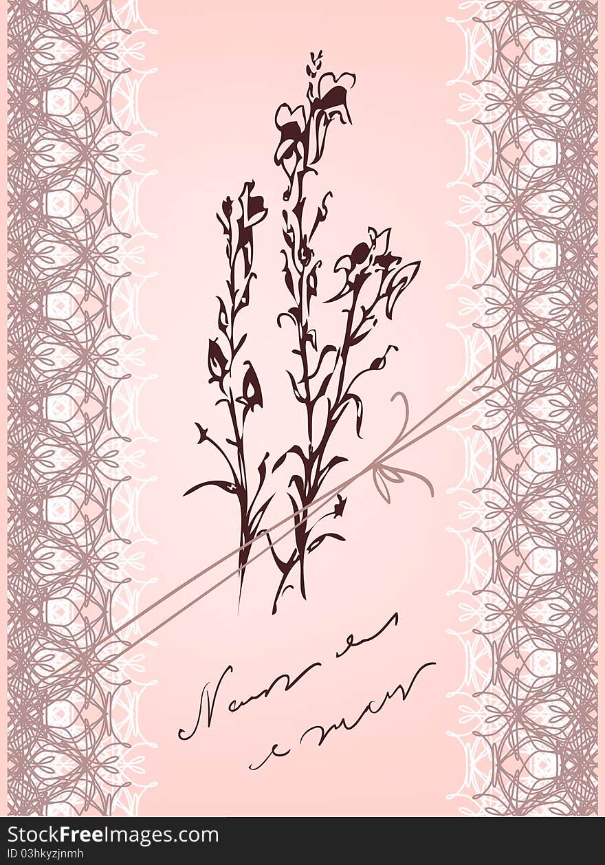 Romantic vintage background with flower and lace