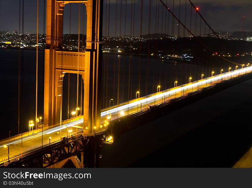 Golden gate bridge at night, San Francisco