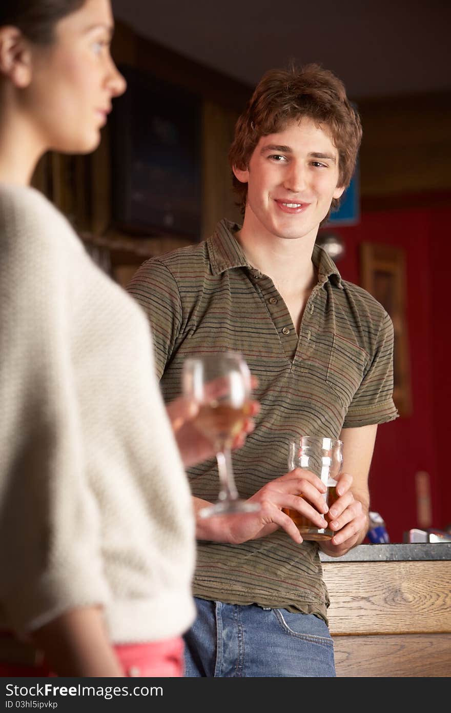 Young couple in love smiling