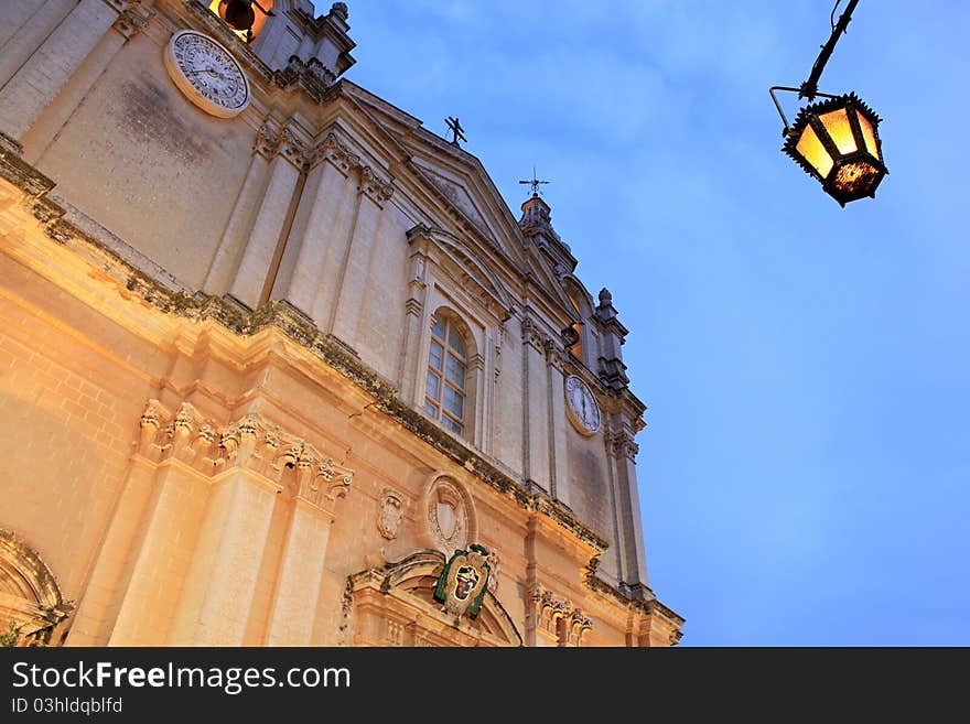 Mdina Cathedral - from below view