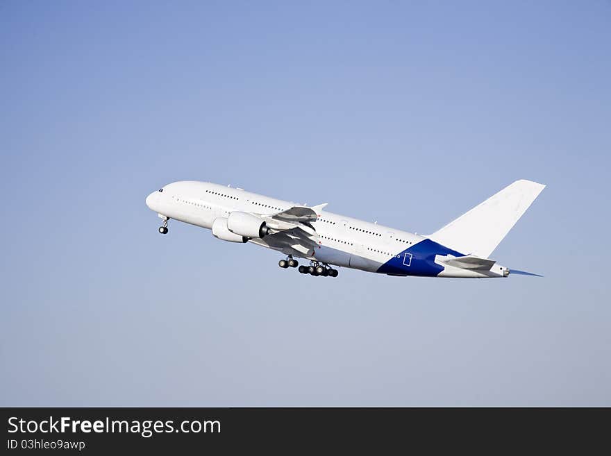 Aircraft taking off from the airport runway. Aircraft taking off from the airport runway