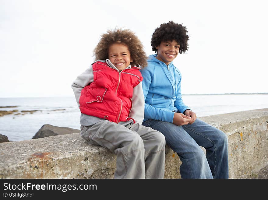 Portrait of boys smiling at camera