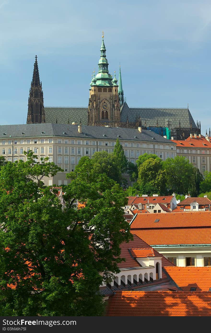 St. Vitus Cathedral and Prague castle. St. Vitus Cathedral and Prague castle