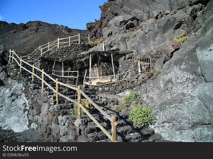 Volcano Teneguia on island La Palma