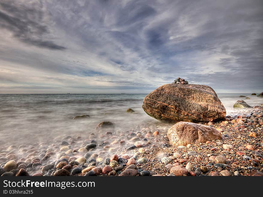 Evening on the Baltic coast in Germany. Evening on the Baltic coast in Germany.