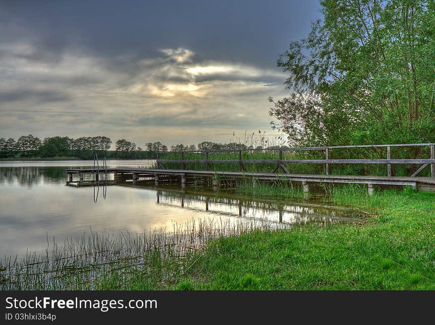 Landscape on a lake in Germany.