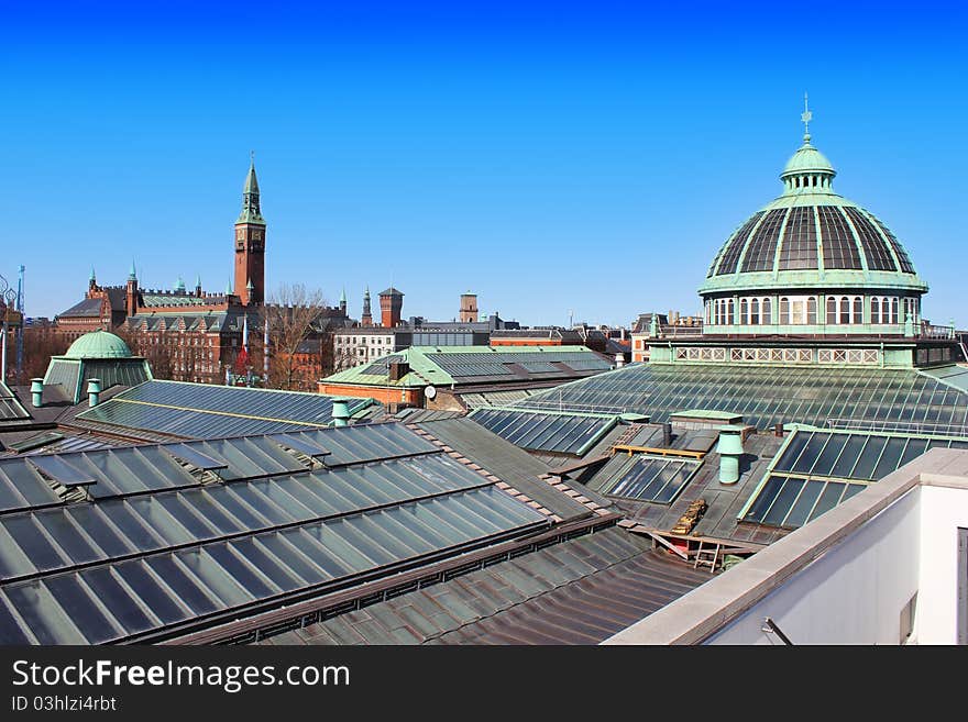 Areal View Of Copenhagen City Hall