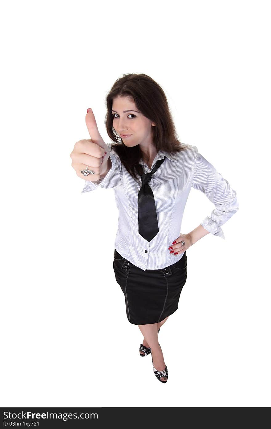 Businesswoman thumbs up