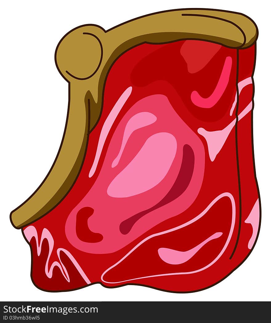 Illustration of piece of meat. Illustration of piece of meat