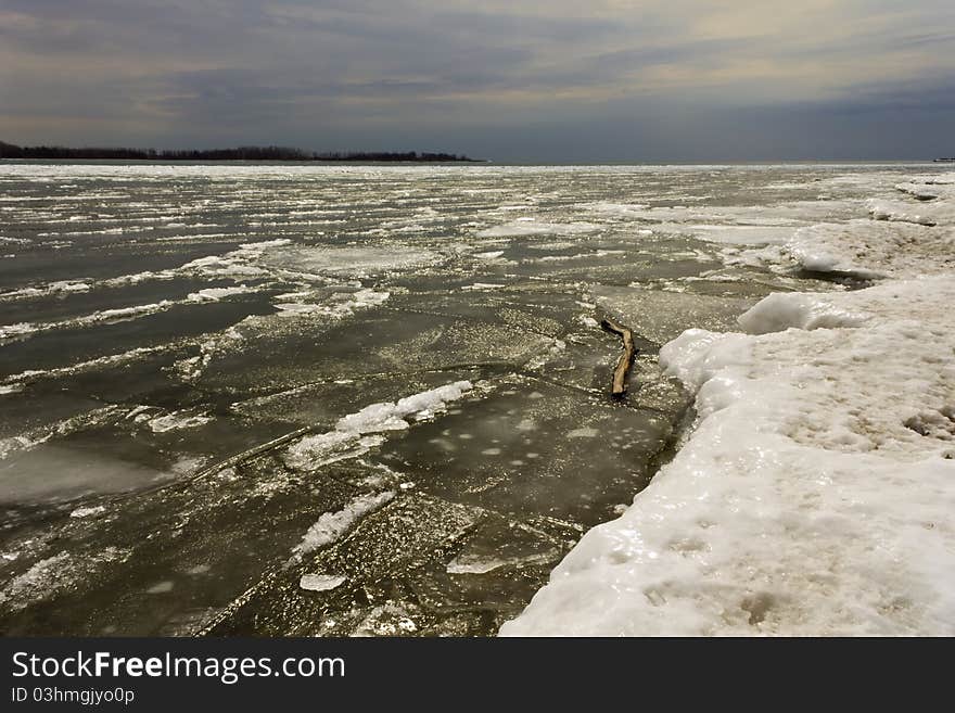 Ice on a Frozen lake. Ice on a Frozen lake