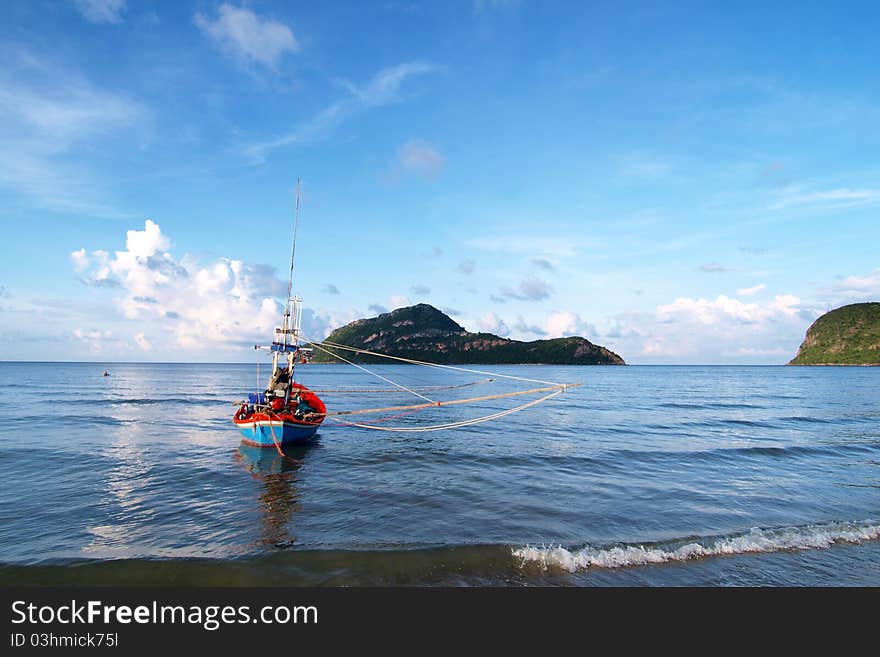 One Boat on the sea