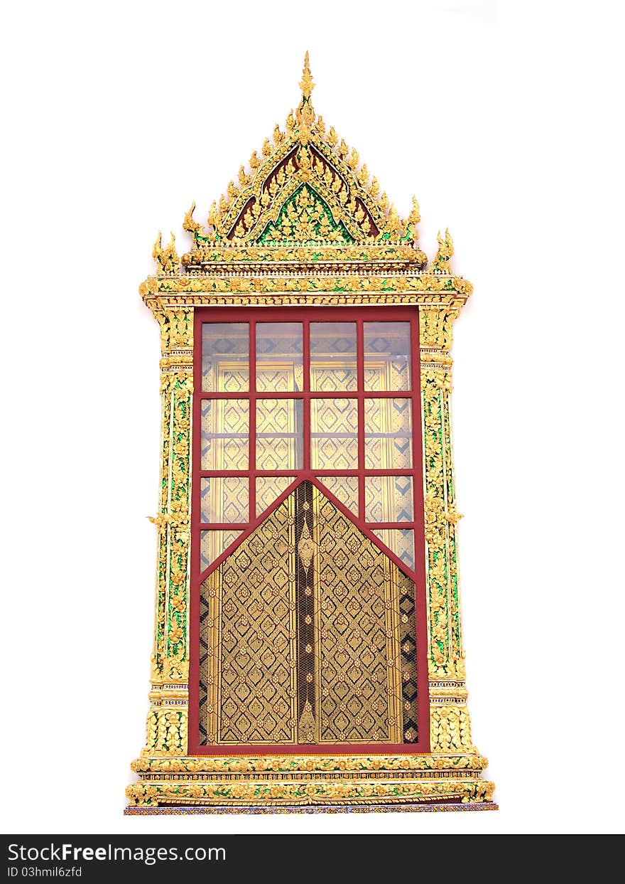 Thai window style from temple in Thailand