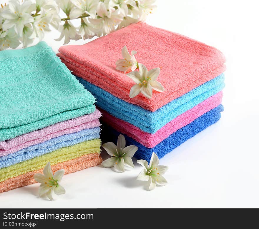 Colorful bath towels