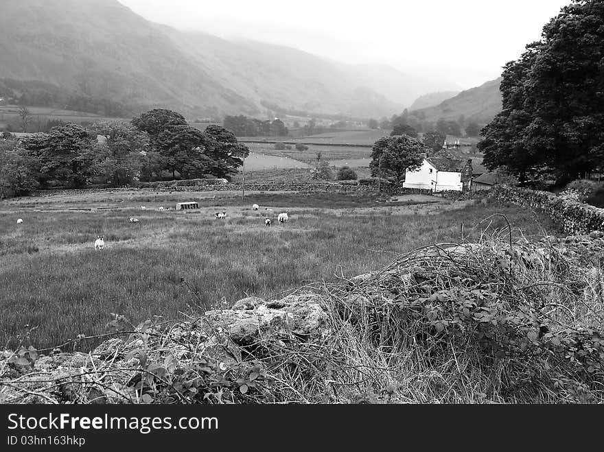 An Isolated Farm House in the Valley. An Isolated Farm House in the Valley