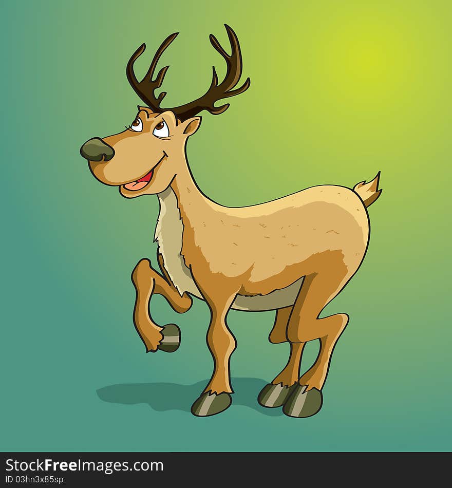 Happy and smiley reindeer christmas cartoon. Happy and smiley reindeer christmas cartoon