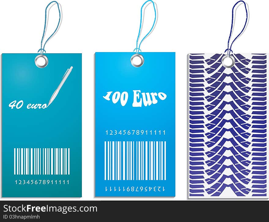 Set of price tags with tire design