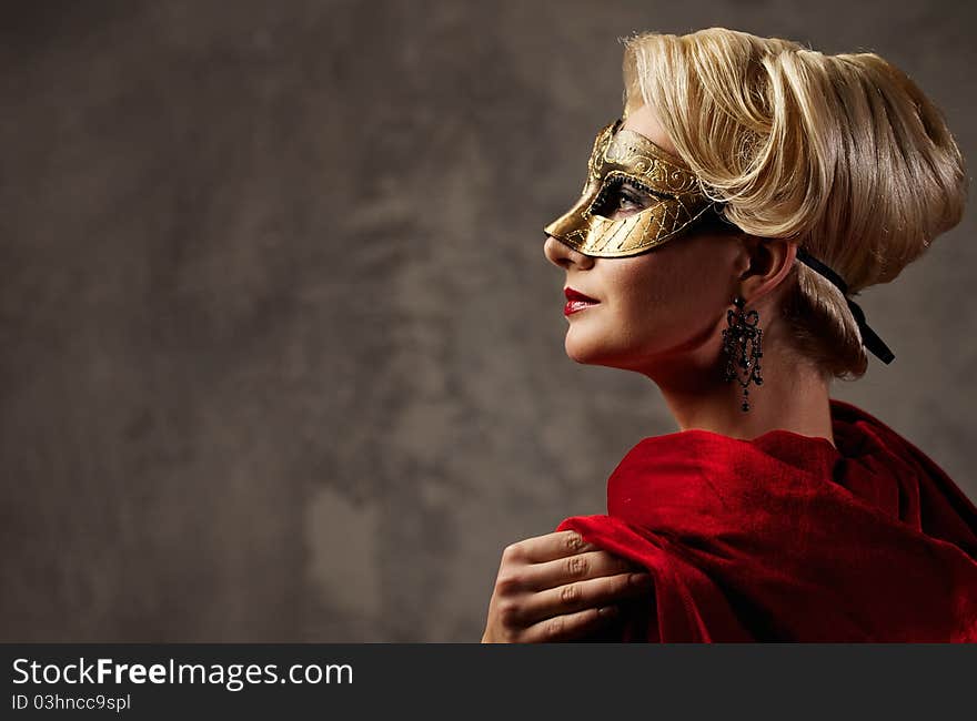 Beautiful lady in carnival mask