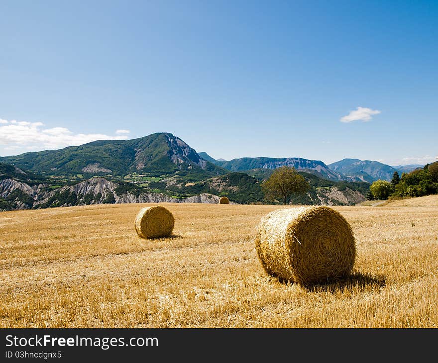 Hay bales in Provence, France