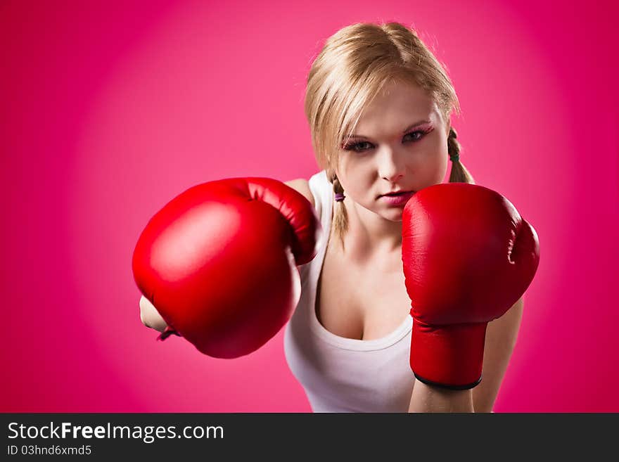 Boxing woman