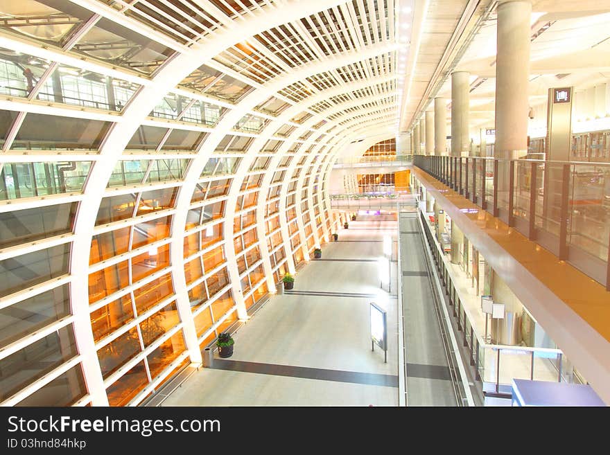 Modern corridor inside a modern building.