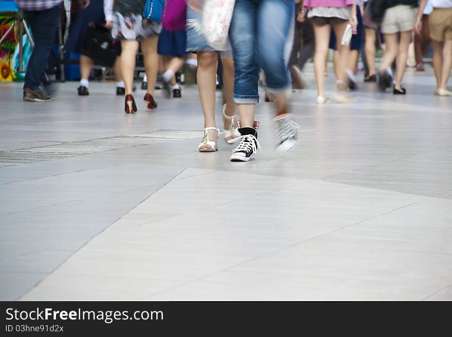 Walk comfortable on twilight footpath