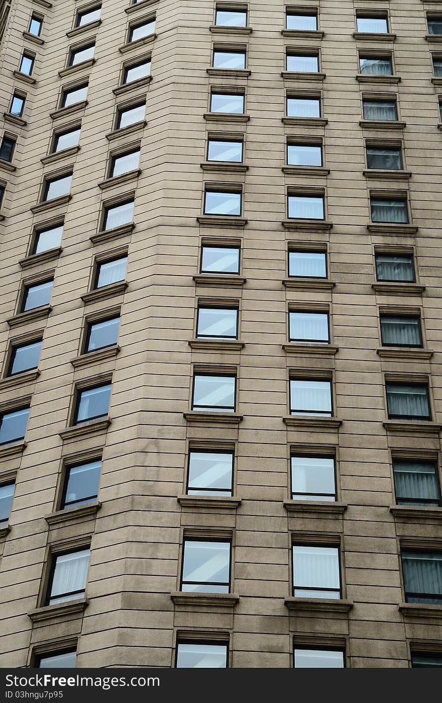 This was the exterior surface of a modern building, shot at an angle of elevation. This was the exterior surface of a modern building, shot at an angle of elevation.