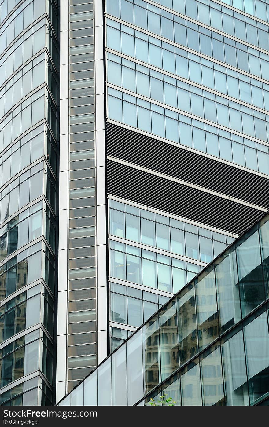 This was the exterior surface of a modern building, shot at an angle of elevation. This was the exterior surface of a modern building, shot at an angle of elevation.