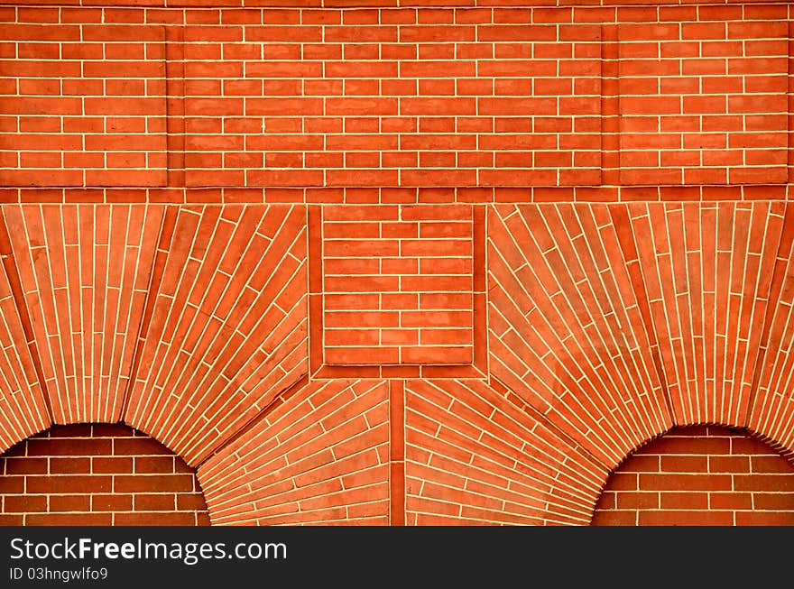 This was the exterior surface of a modern building, featured by saturated red bricks. This was the exterior surface of a modern building, featured by saturated red bricks.